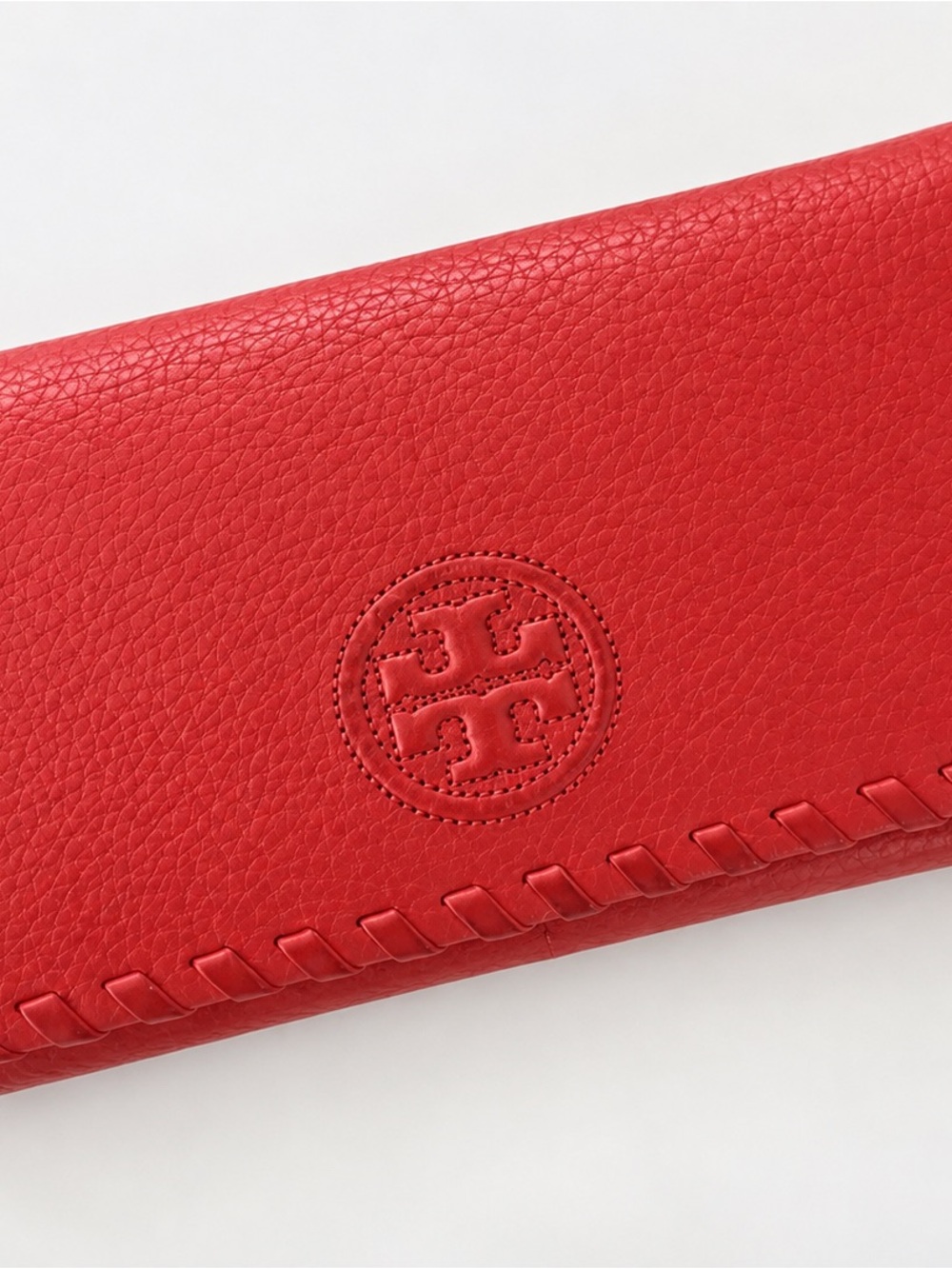 Tory Burch Red Leather Continental Card Holder Wallet